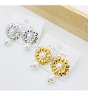 Pendientes acero Dorado...