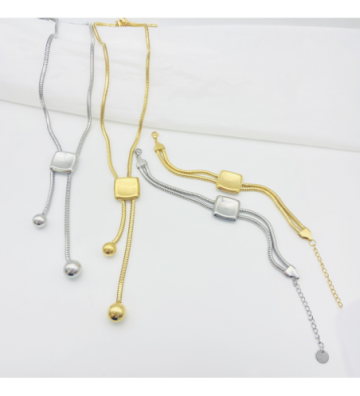 Collares acero Dorado...