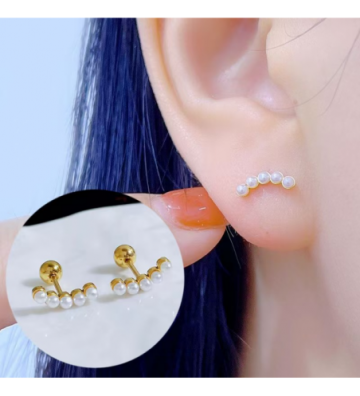 Pendientes acero Dorado...