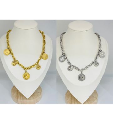 Collares acero Dorado...