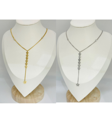 Collares acero Plateado...