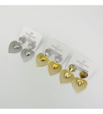 Pendientes acero plateado...
