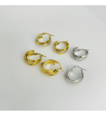 Pendientes acero plateado...
