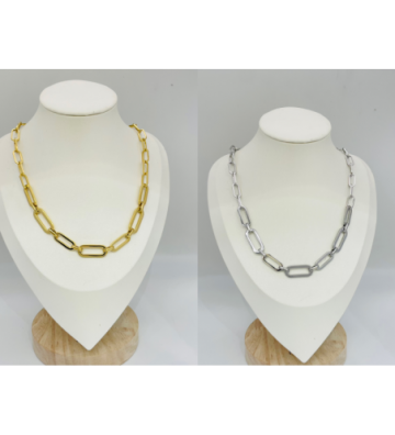 Collares acero Plateado...