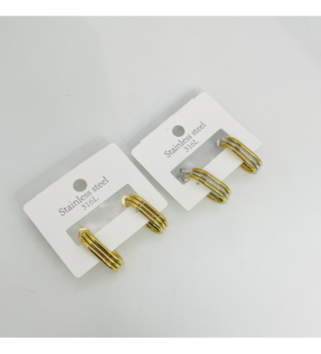 Pendientes acero Dorado...