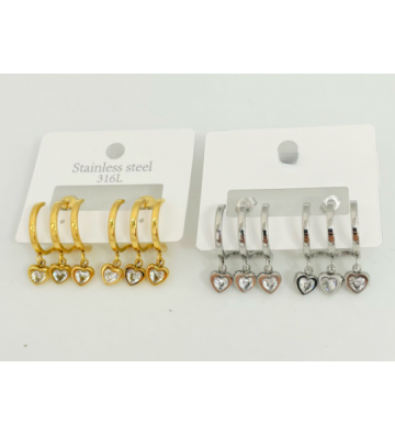 Pendientes acero Dorado...