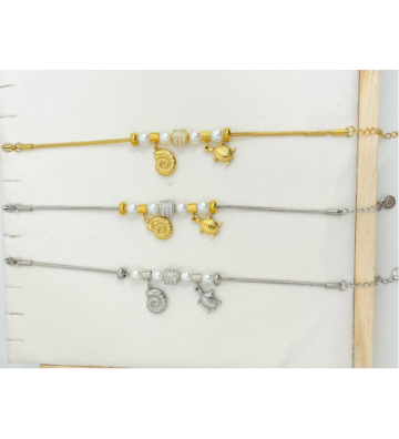 Pulseras brazaletes acero...