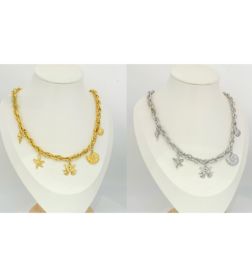Collares acero Dorado...