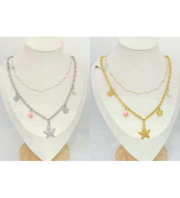 Collares acero Plateado...