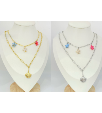 Collares acero Plateado...