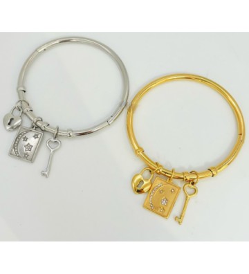 Pulseras brazaletes acero...
