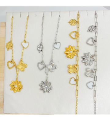 Collares acero Dorado...