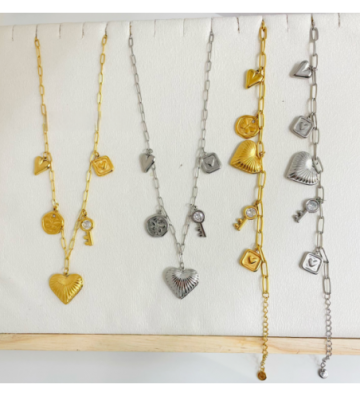 Collares acero Dorado...