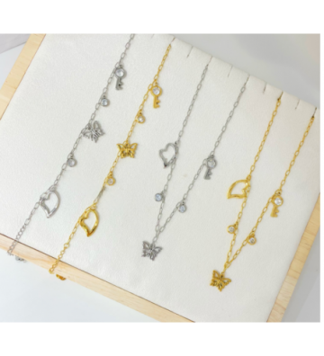Collares acero Plateado...