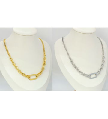 Collares acero Plateado...
