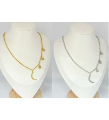 Collares acero Plateado...