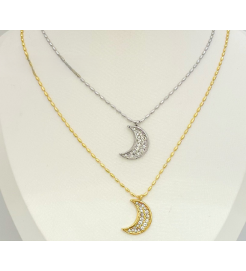 Collares acero Plateado...