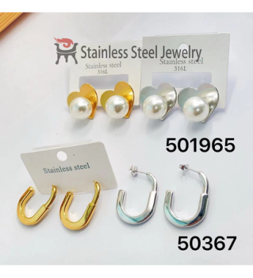 Pendientes acero Dorado...