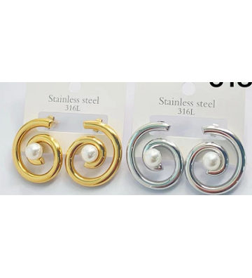 Pendientes acero Dorado...