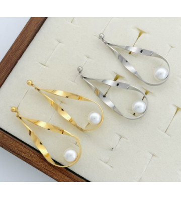 Pendientes acero Plateado...