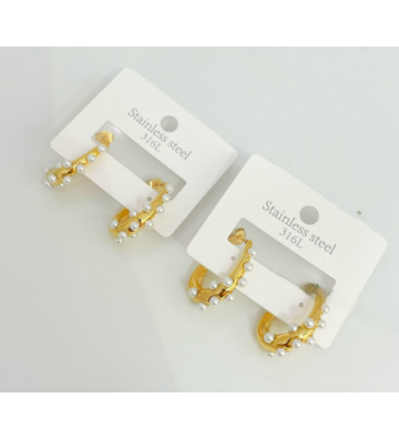 Pendientes acero Dorado...
