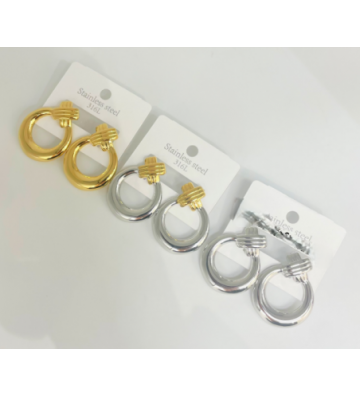 Pendientes acero Dorado...