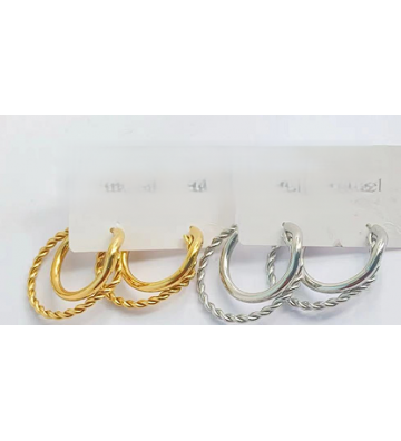Pendientes acero Dorado...