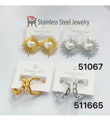 Pendientes acero Dorado...