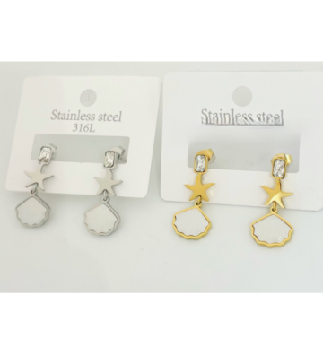 Pendientes acero Dorado...
