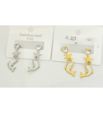 Pendientes acero Plateado...