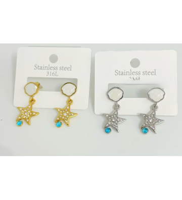 Pendientes acero Dorado...