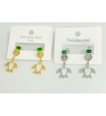 Pendientes acero Dorado...