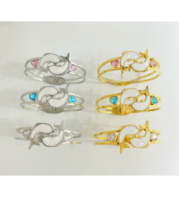 Pulseras brazaletes acero...