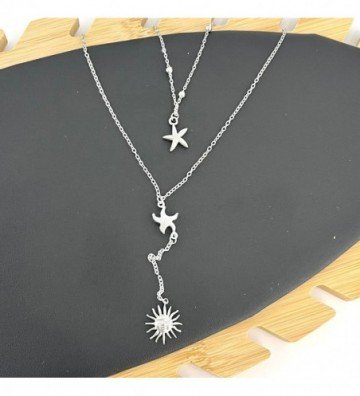 Collares acero Plateado...