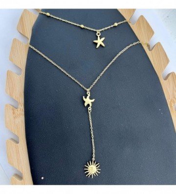 Collares acero Dorado...
