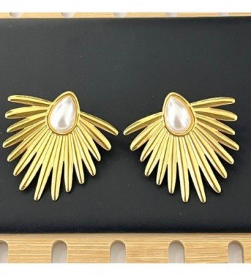 Pendientes acero dorado...