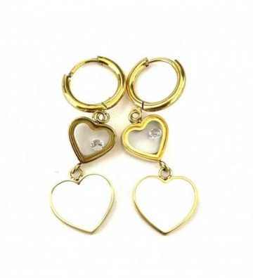 Pendientes acero dorado...