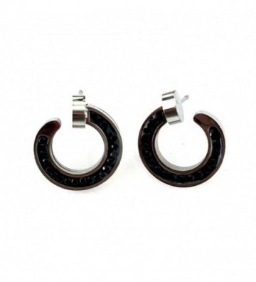Pendientes acero plateado...