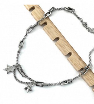 Collares acero plateado...