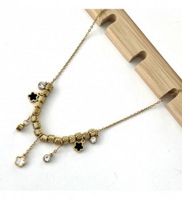 Collares acero dorado...