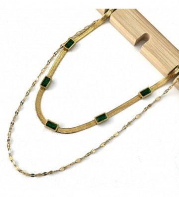 Collares acero dorado...