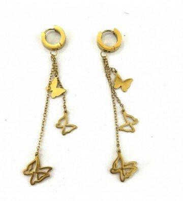 Pendientes acero dorado...
