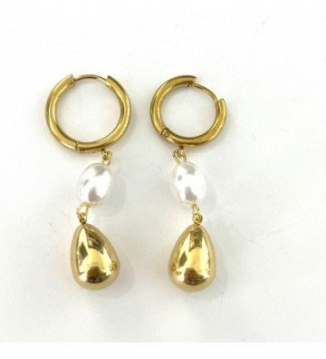 Pendientes acero dorado...