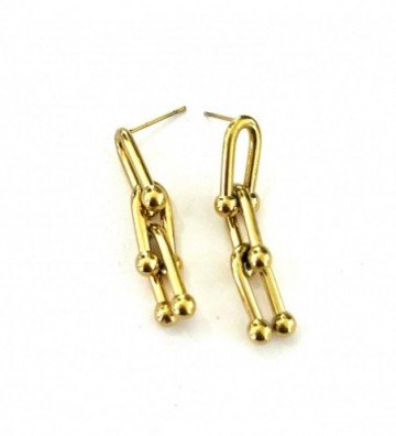 Pendientes acero dorado...