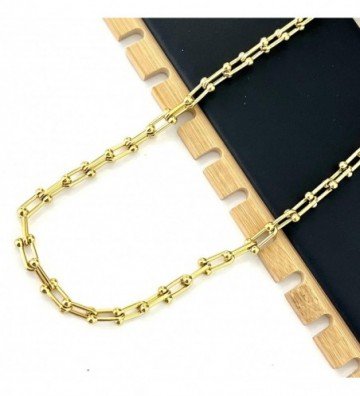 Collares acero dorado...