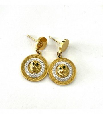 Pendientes acero dorado...
