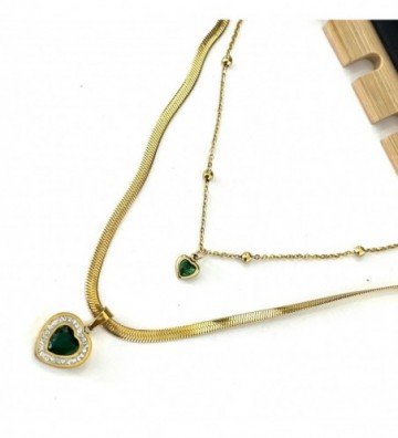 Collares acero dorado...