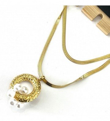 Collares acero dorado...