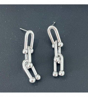 Pendientes acero plateado...