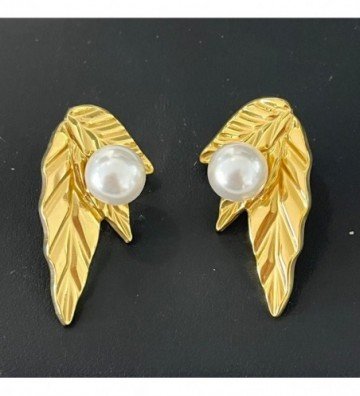 Pendientes acero dorado...